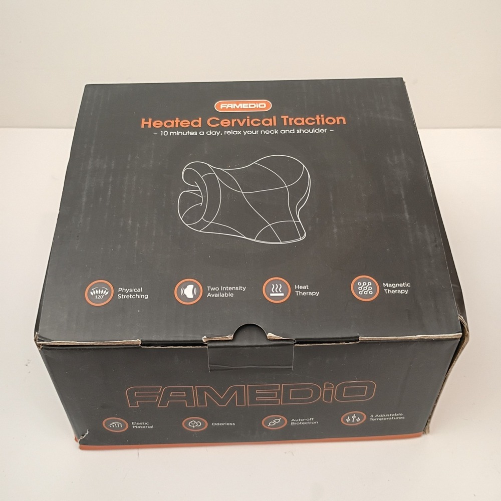 Famedio Heated Cervical Traction Device, Magnetic Therapy Case/Graphene